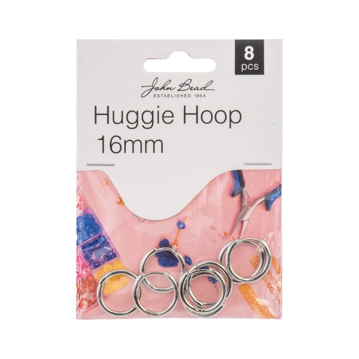 Must Have Findings - Huggie Hoop 16mm Silver 8pcs Must Have Findings