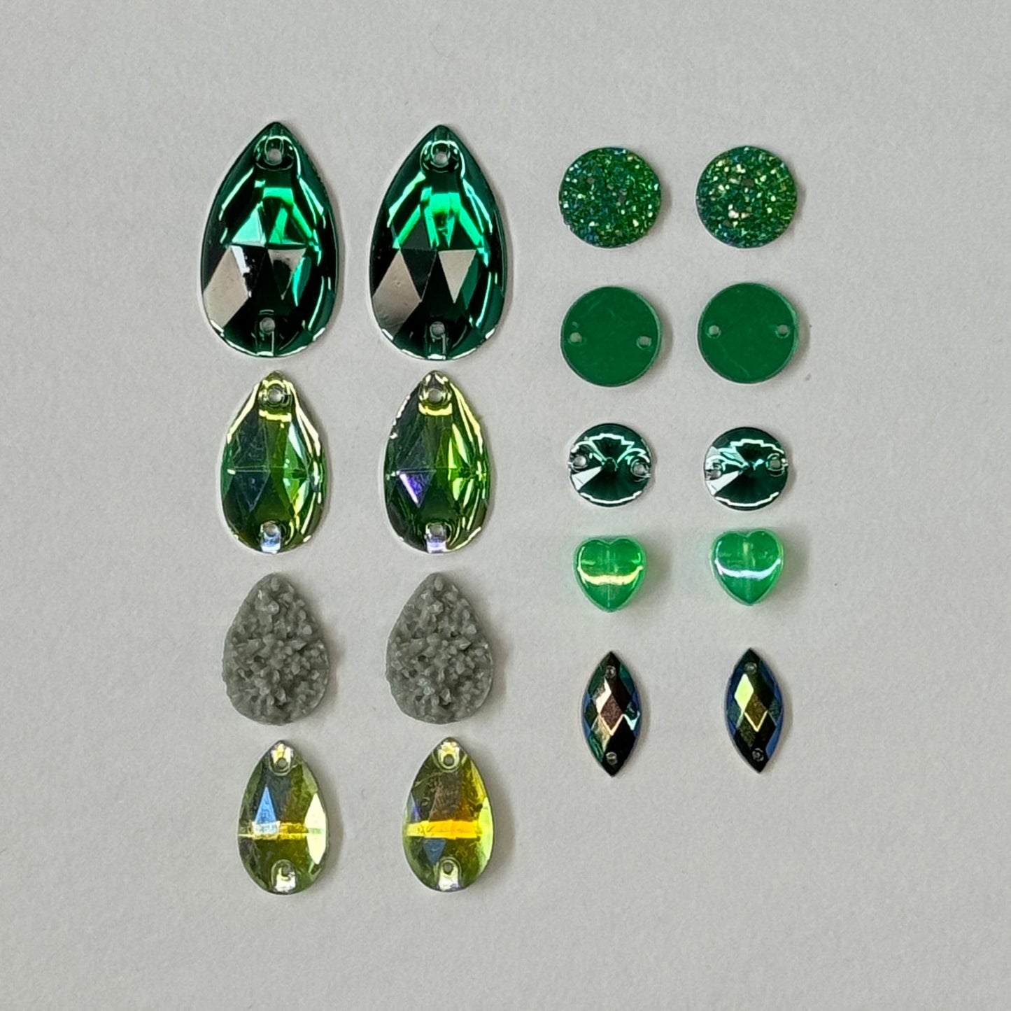 "Forest" 9 Pairs of Resin Gem Set, Promotions Sundaylace Creations & Bling