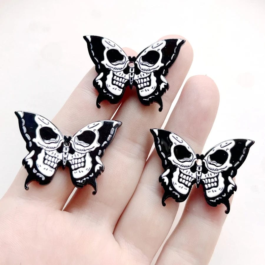 27*37mm "Butterfly" Skull Shape, Sew on, Resin Gem (Sold in Pair) Resin Gems