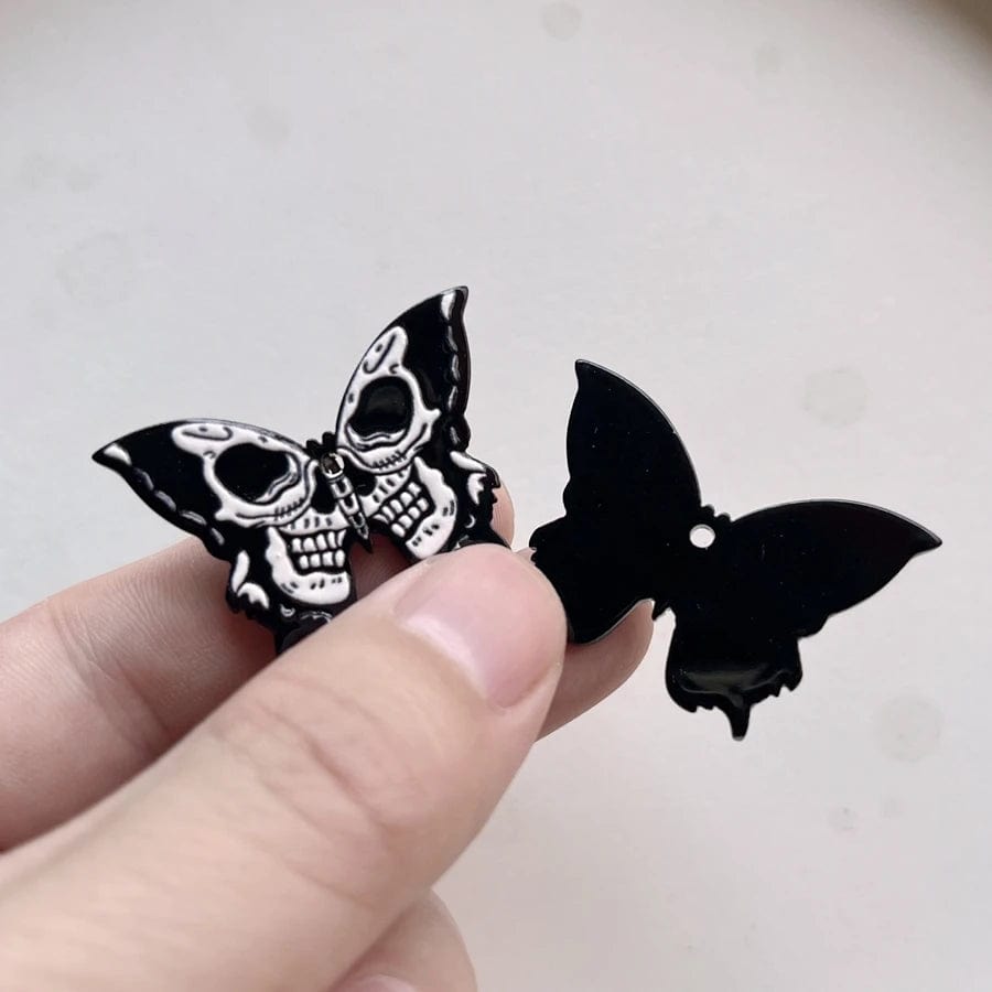 27*37mm "Butterfly" Skull Shape, Sew on, Resin Gem (Sold in Pair) Resin Gems