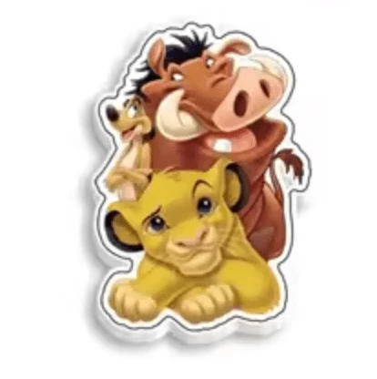 28*40mm "Lion King Buddies", Glue on, Acrylic Resin Gem (Sold In Pair) Resin Gems