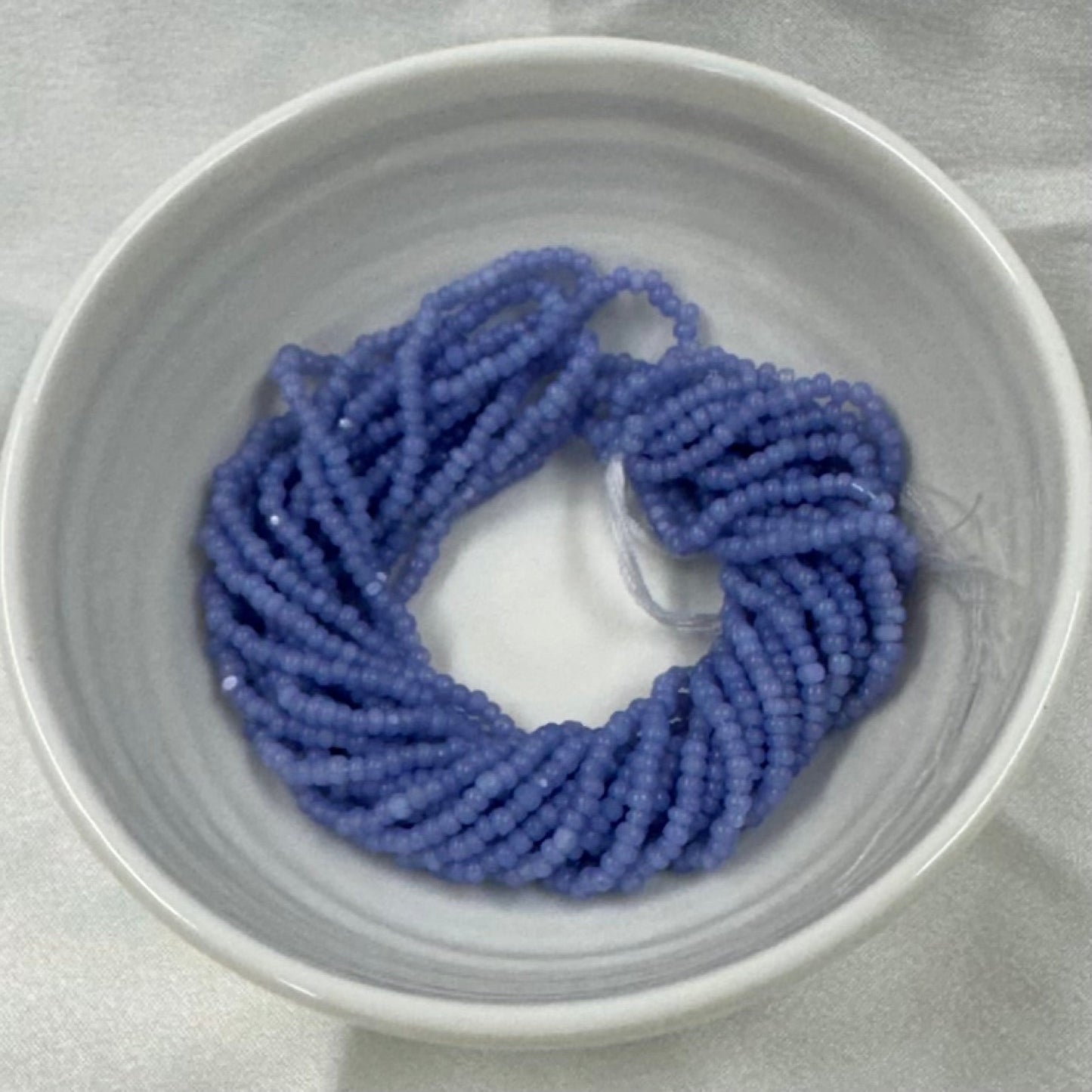 11/0 Charlotte Cut Seed Bead- Opal Light Pale Dove Blue  *10g Hank* India Sheen Charlotte Cut Seedbeads