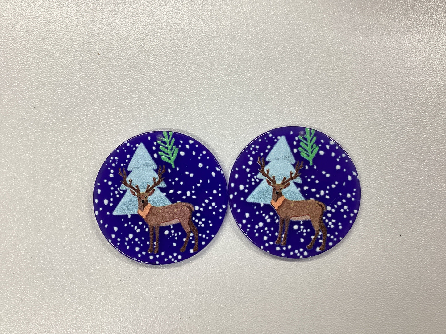 Various Styles Christmas Acrylic Gems, Double Sided, Glue on, Resin Gem (Sold In Pair) Resin Gems