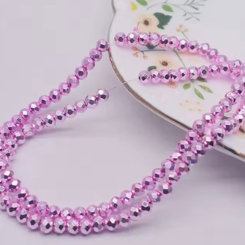 4mm Metallic Purple Rondelle Sundaylace Creations & Bling