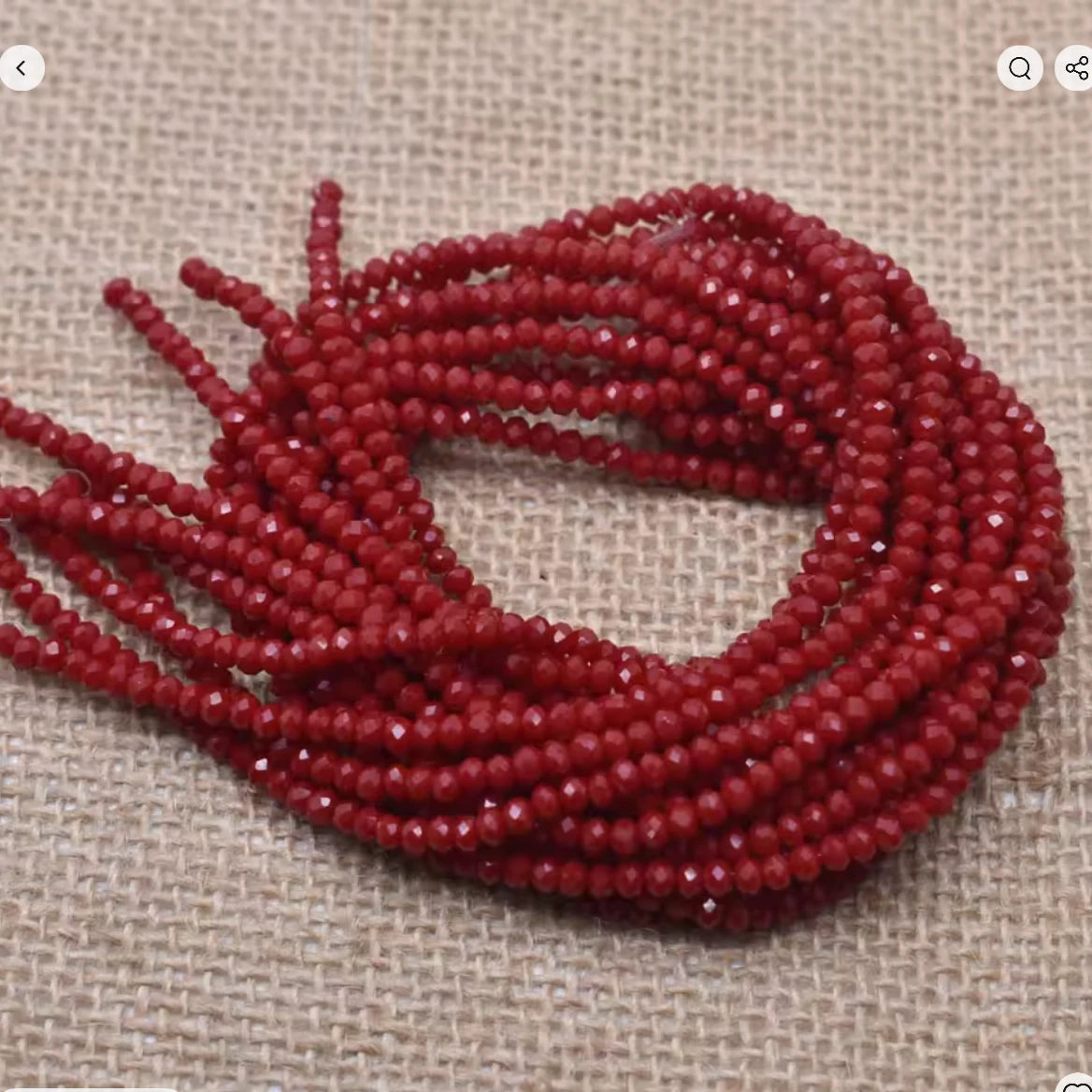 3mm Deep Cranberry Red Colour Bicone Glass Beads 100pcs Bicone/Rondelle
