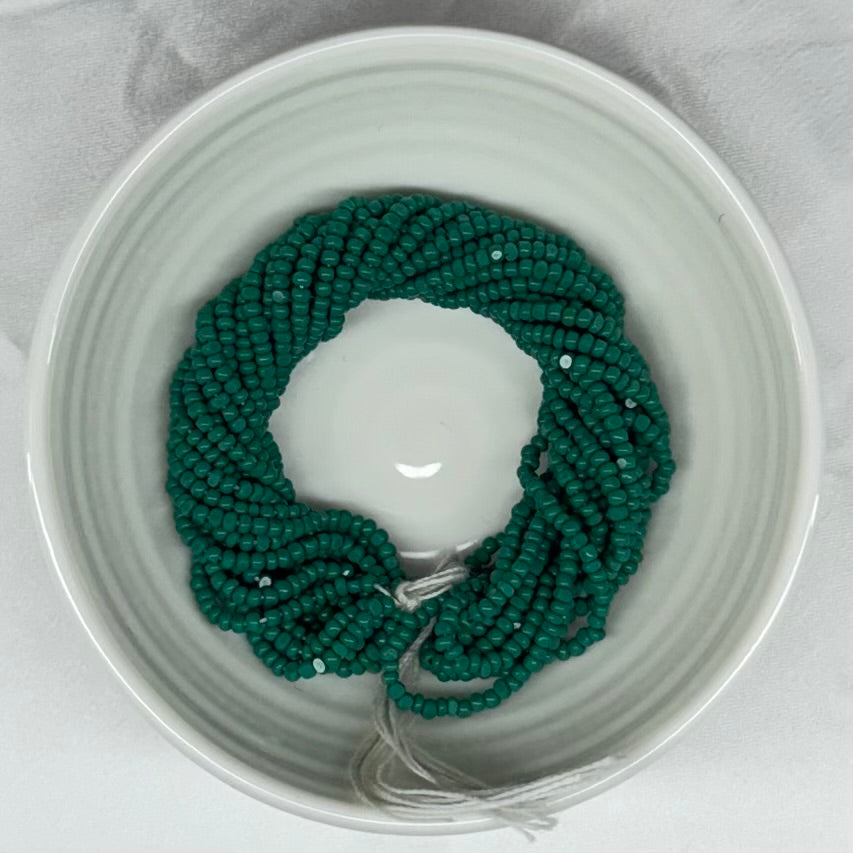 11/0 Charlotte Cut Seed Bead-  Opaque Dark Leaf Green*10g Hank* India Sheen Charlotte Cut Seedbeads
