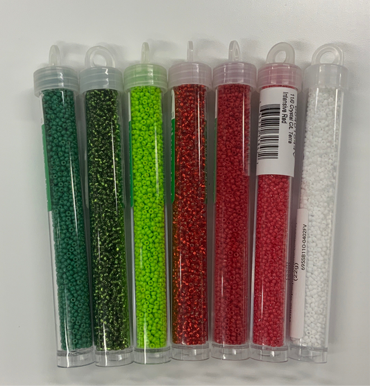 “Christmas Joy” 11/0 Miyuki Seed Beads, Set of 7 x 22g vials Sundaylace Creations & Bling