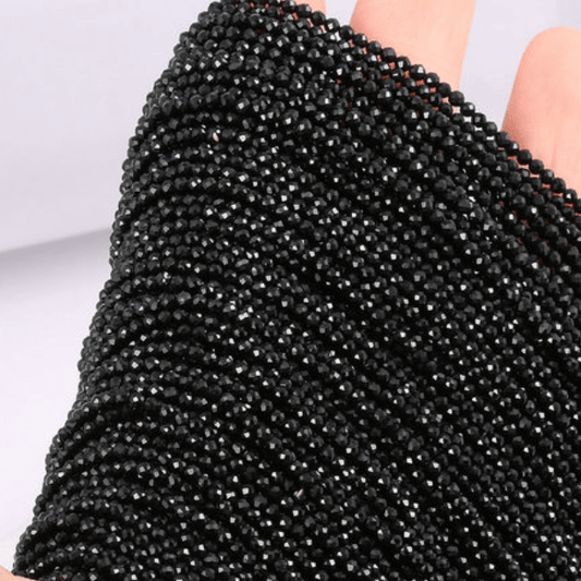 2mm Black Hydro Crystal Quartz Beads, Rondelle Beads (190pcs) Rondelle Beads