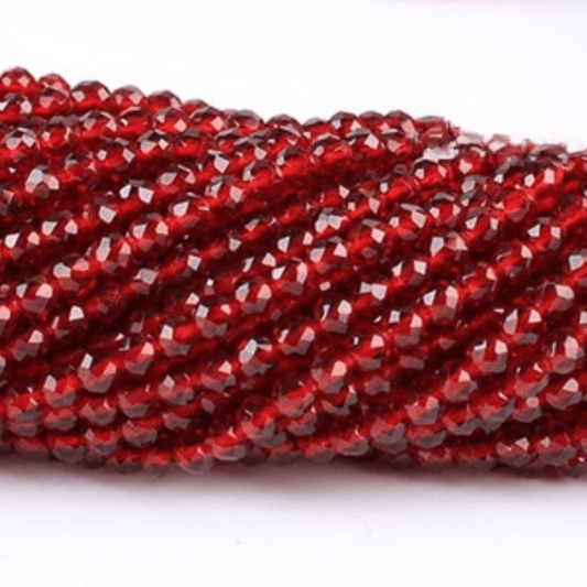 2mm Dark Burgundy Red Hydro Crystal Quartz Beads, Rondelle Beads (190pcs) Rondelle Beads
