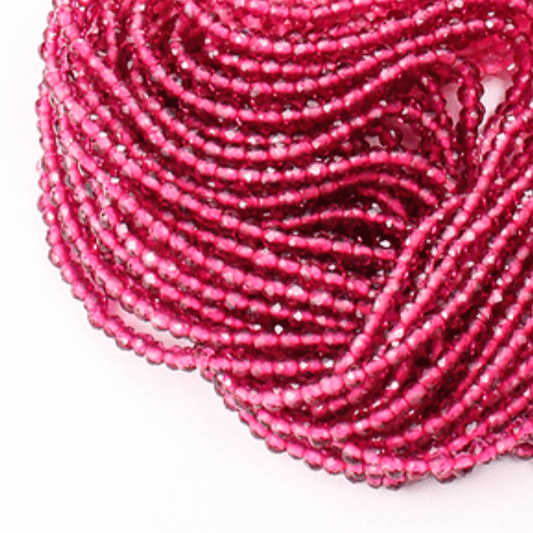 2mm Dark Pink Hydro Crystal Quartz Beads, Rondelle Beads (190pcs) Rondelle Beads