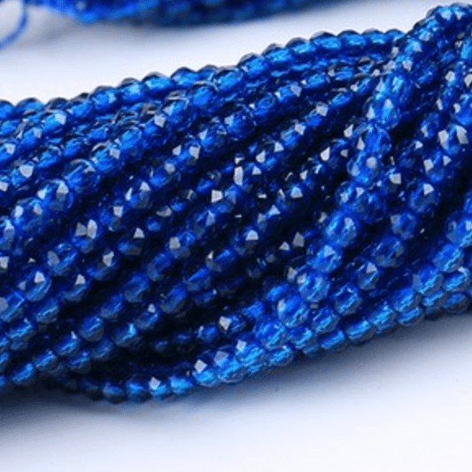 2mm Deep Blue Hydro Crystal Quartz Beads, Rondelle Beads (190pcs) Rondelle Beads
