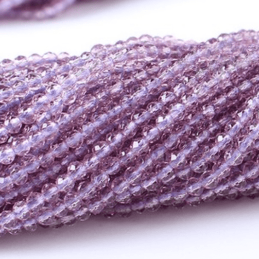 2mm Light Amethyst Purple Hydro Crystal Quartz Beads, Rondelle Beads (190pcs) Rondelle Beads