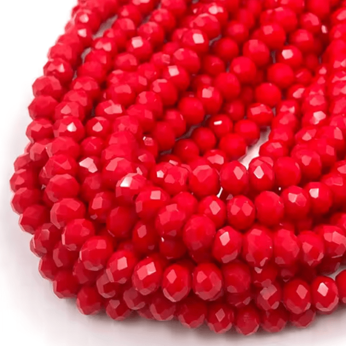 2mm Opaque Red, Rondelle Beads (~175 pcs) Rondelle Beads