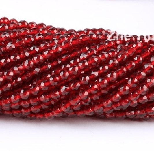 2mm Ruby Red Hydro Crystal Quartz Beads, Rondelle Beads (190pcs) Rondelle Beads