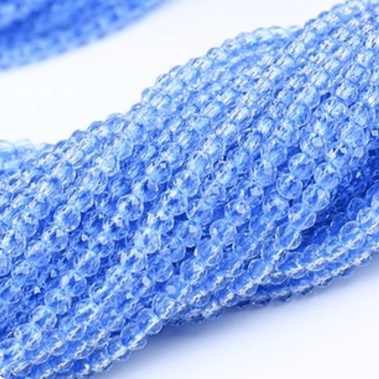 2mm Sapphire Blue Hydro Crystal Quartz Beads, Rondelle Beads (190pcs) Rondelle Beads