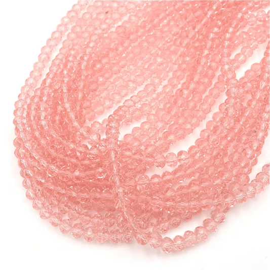 2mm Transparent Peach, Rondelle Beads (~180 pcs) Rondelle Beads