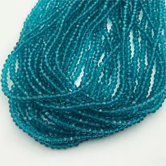 2mm Transparent Turquoise Green, Rondelle Beads (~180 pcs) Rondelle Beads