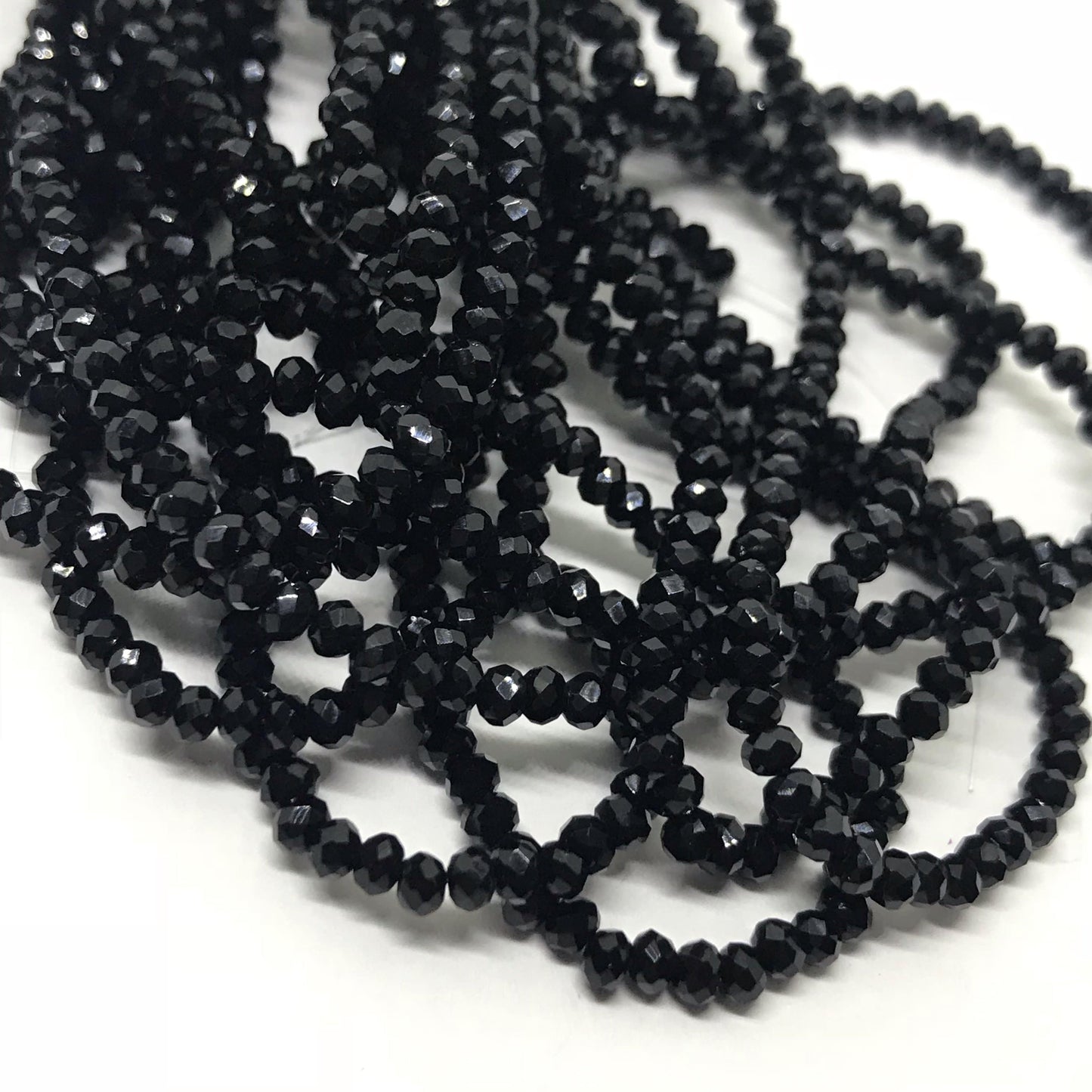 3*4mm Black Opaque Rondelle *round beads* Beads Rondelle Beads