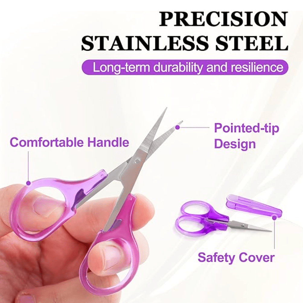 3.5" Coloured Handle Stainless Steel Beading Scissors With Cover, Mini Beading Scissors, Basics Leather & Vinyl