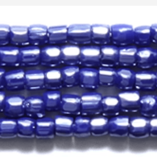 3 Cut 9/0 Beads DARK Blue Luster Opaque *Hank 3-cut Beads