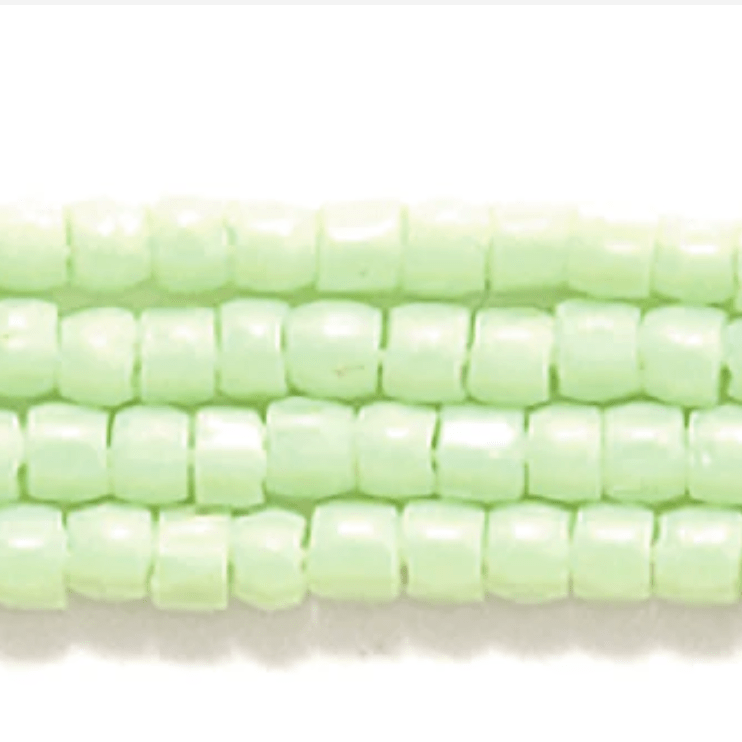 3 Cut 9/0 Beads Opaque Light Green *Hank 3-cut Beads