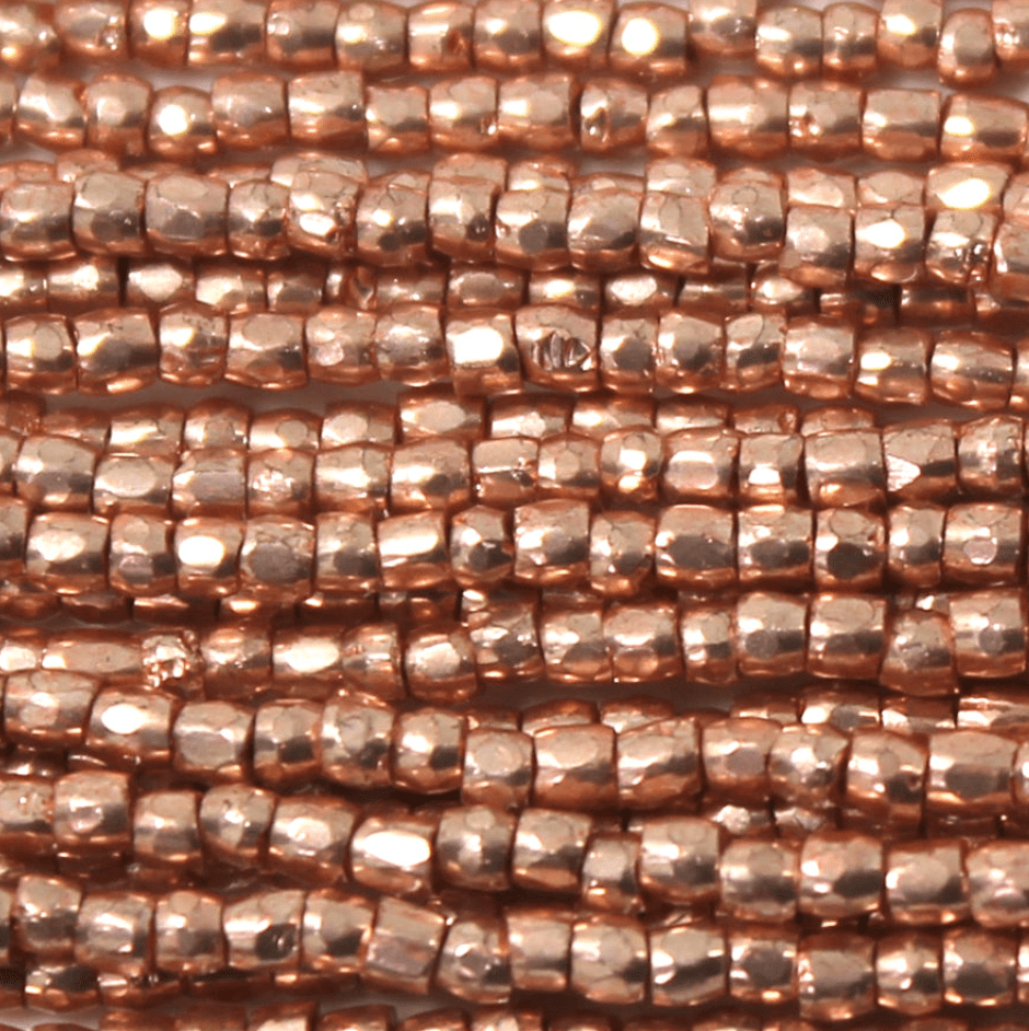 3 Cut 9/0 Beads Opaque Rose Copper Gold Metallic Loose 3-cut Beads