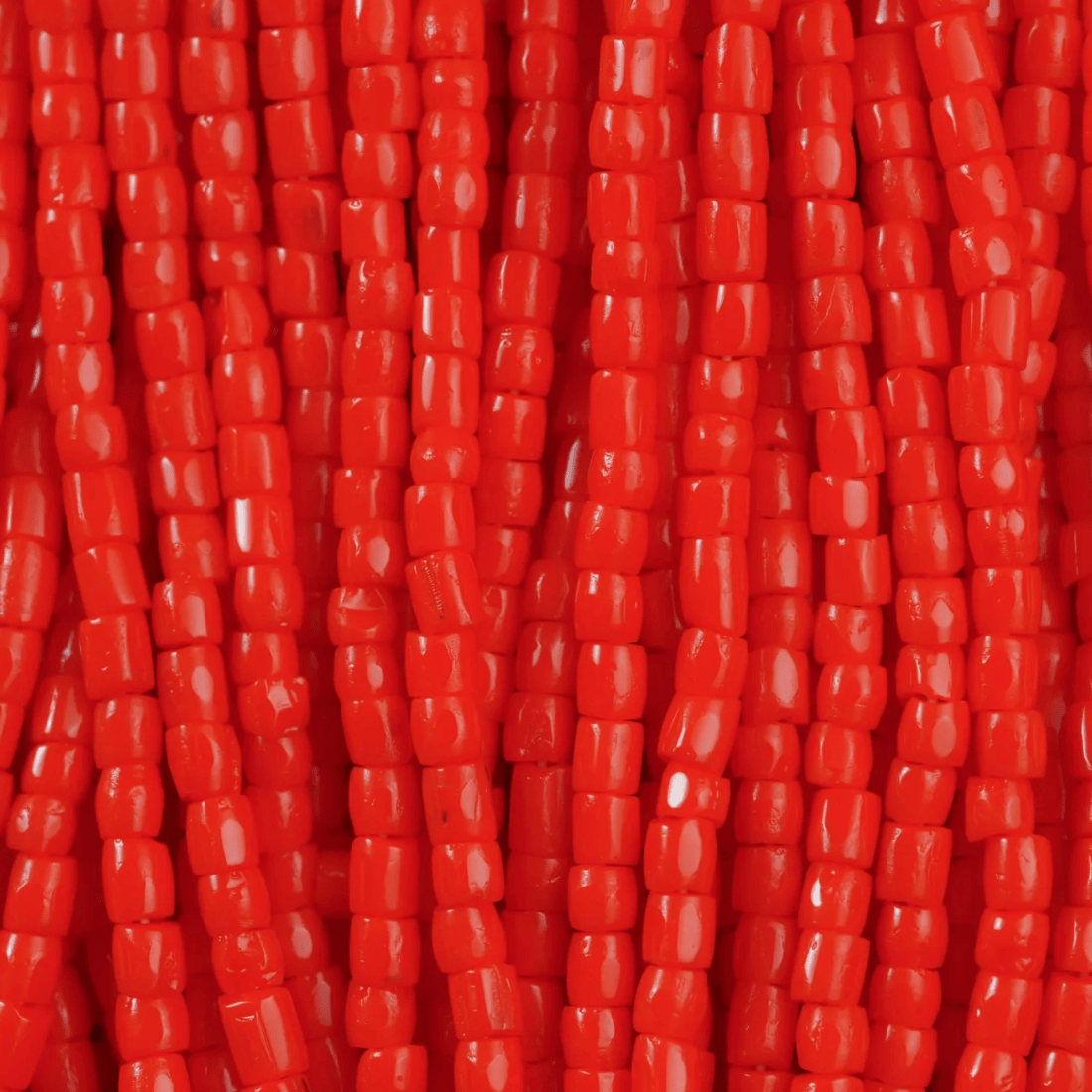 3 Cut 9/0 Beads Orange Opaque *Hank 3-cut Beads