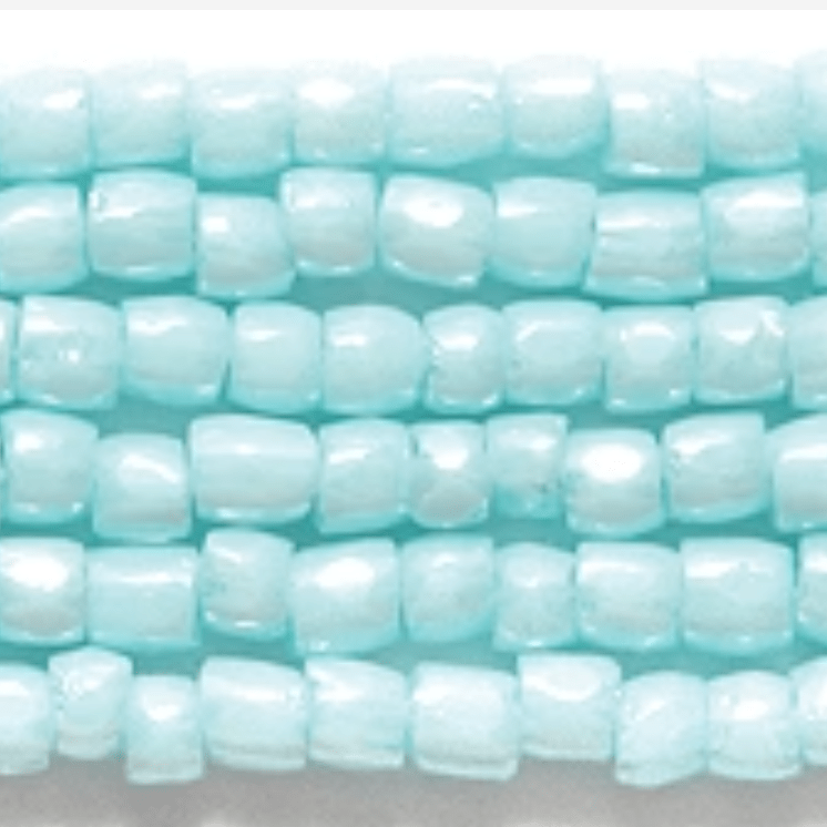 3 Cut 9/0 Beads Pale Turquoise Blue Solgel *Hank 3-cut Beads