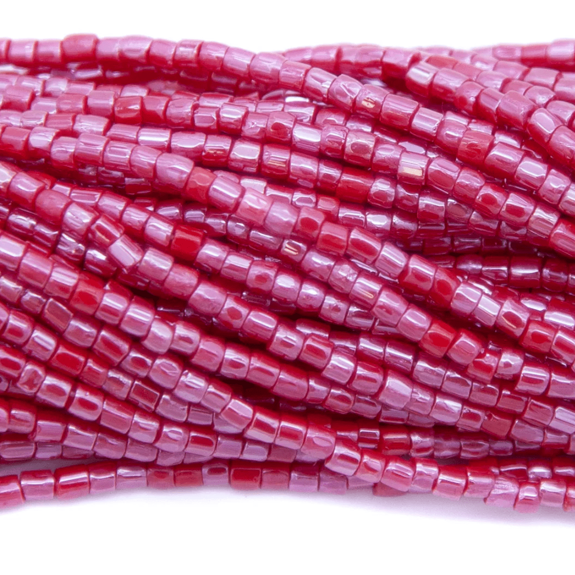 3 Cut 9/0 Beads Red SFINX Luster Opaque *HANK* 3-cut Beads