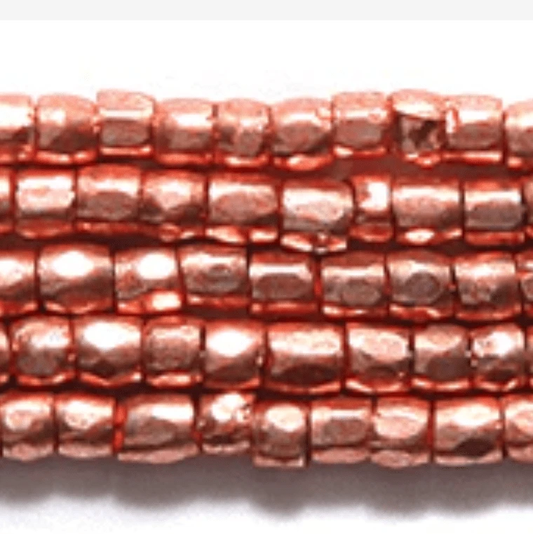 3 Cut 9/0 Beads Rose Copper Gold Metallic * Hank 3-cut Beads