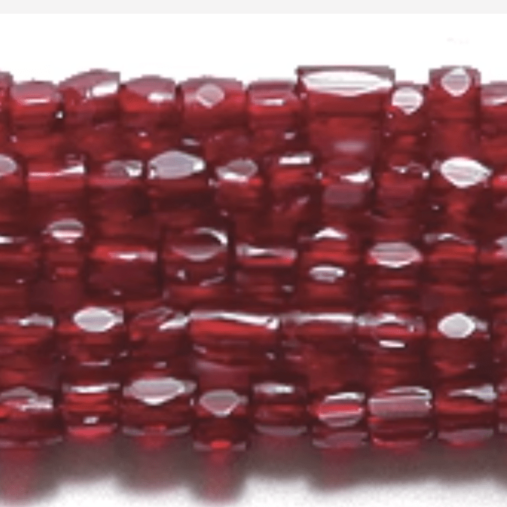 3 Cut 9/0 Beads Ruby Red Transparent LUSTER *Rare - Sold in HANK 3-cut Beads