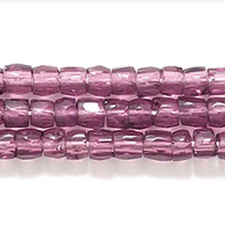 3 Cut 9/0 Beads Transparent Amethyst (9SC298) *HANK 3-cut Beads