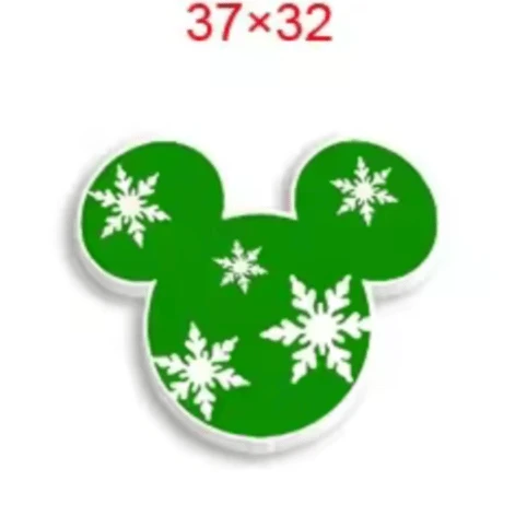 31*37mmSnowflakes in Mouse shaped Glue on, Resin Gem (Sold In Pair)