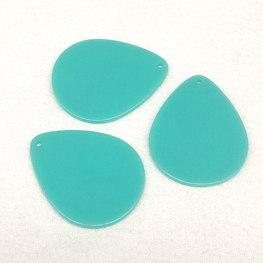 32*42mm Turquoise Fat Teardrops, one hole sew on, Acrylic Resin Gems (Sold in Pair) Resin Gems