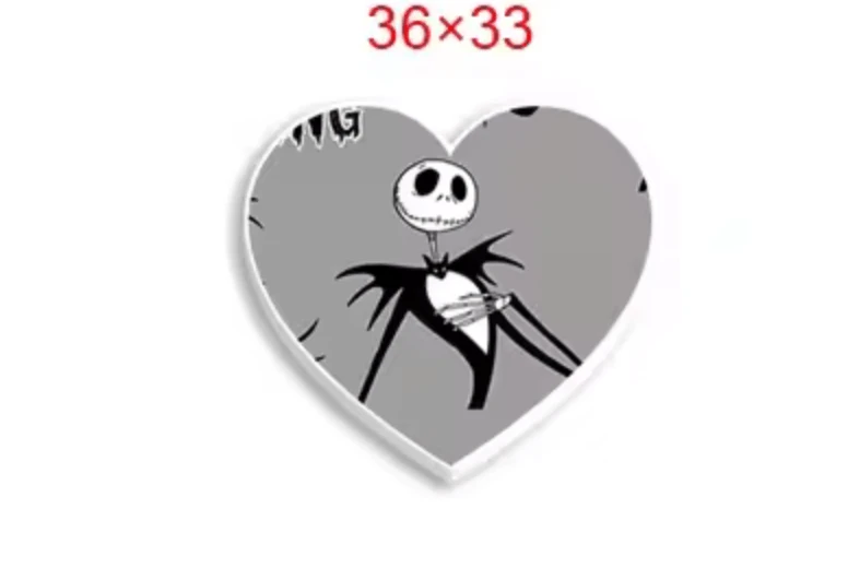 33*36mm King Jack Heart Glue on, Resin Gem (Sold In Pair)