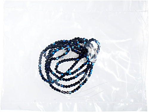 4mm Tanzanite Blue Black jet matte AB Glass Pearl Beads (100pcs) Crystal Lane Rondelle