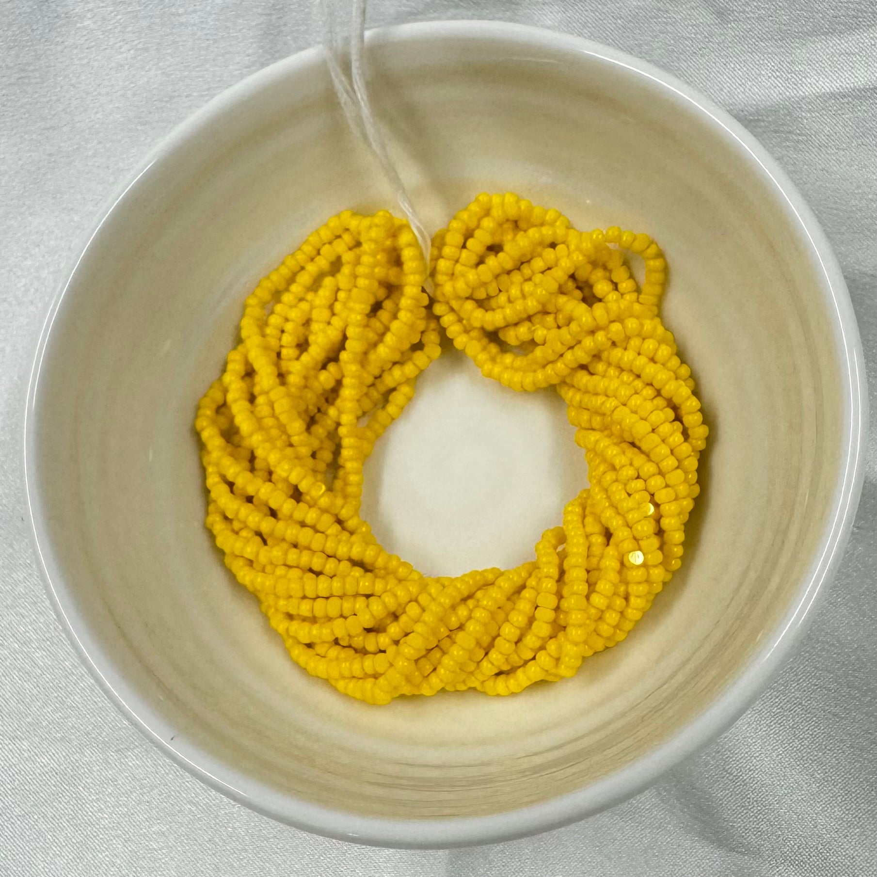 11/0 Charlotte Cut Seed Bead- Opaque Yellow  *10g Hank* India Sheen Charlotte Cut Seedbeads
