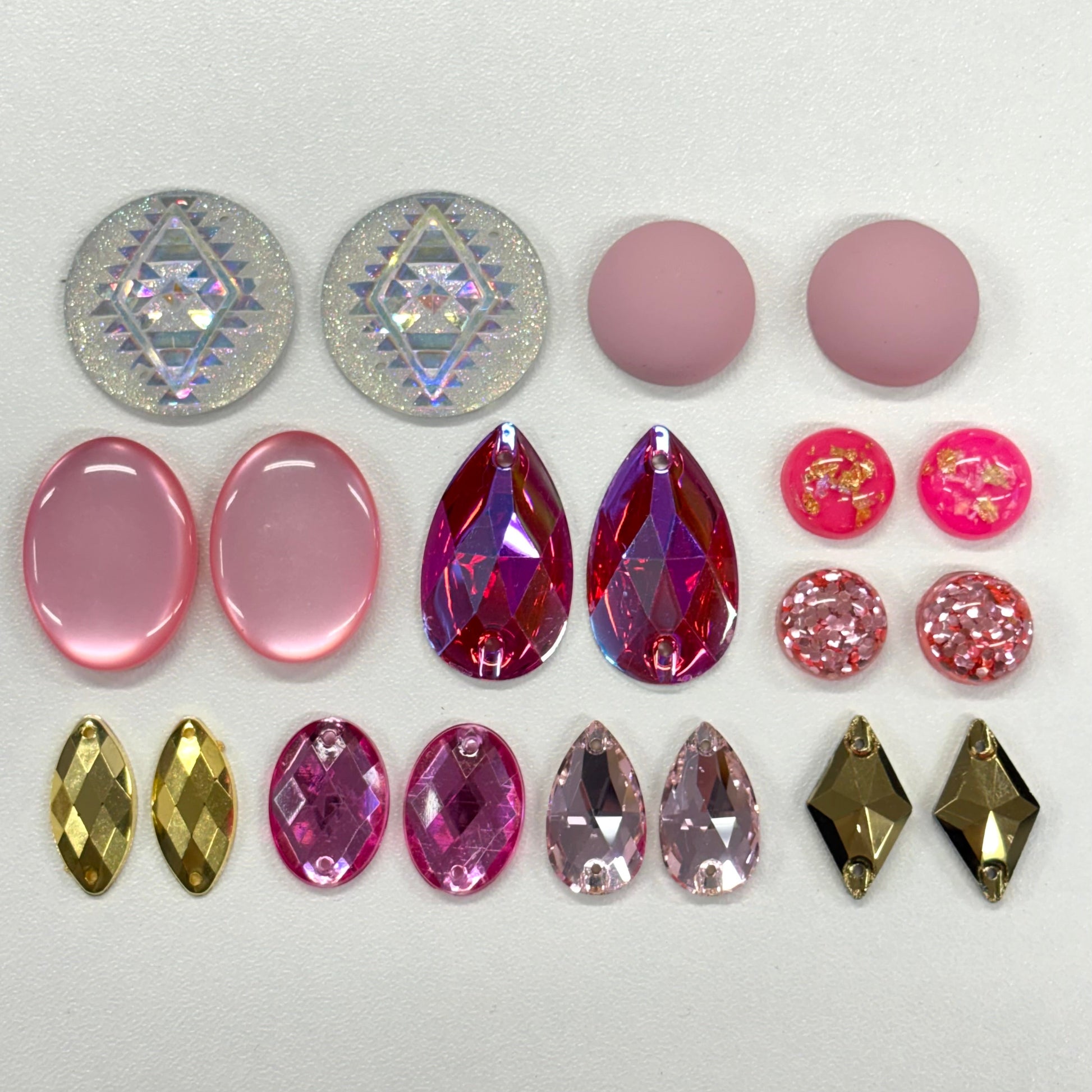 "Rosé Rush" 10 Pairs of Resin Gem Set, Promotions Sundaylace Creations & Bling
