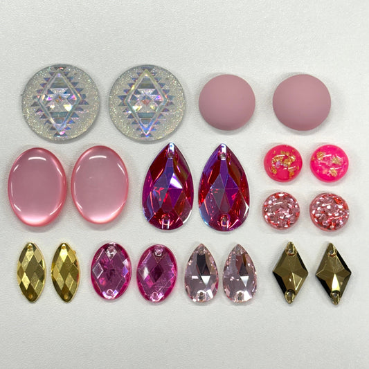 "Rosé Rush" 10 Pairs of Resin Gem Set, Promotions Sundaylace Creations & Bling