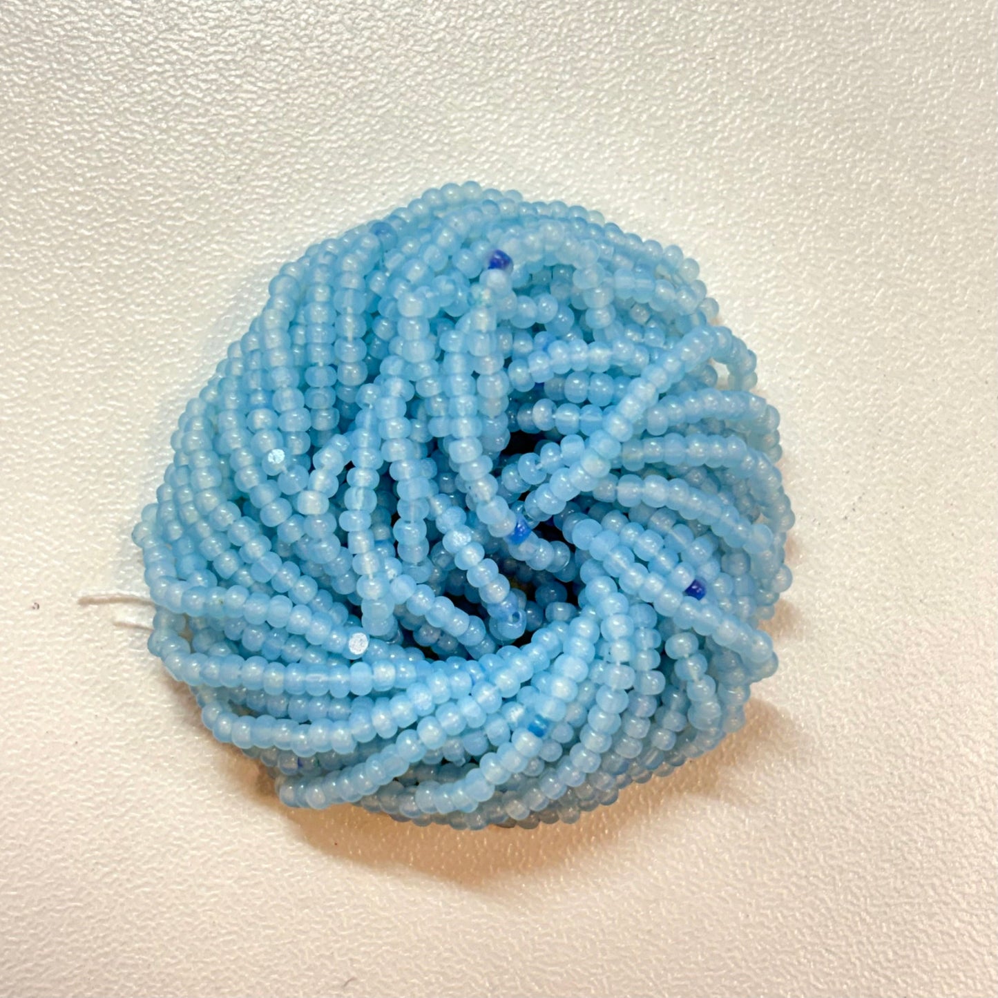 11/0 Charlotte Cut Seed Bead - Light Aquamarine Blue Opal  10g India Sheen Charlotte Cut Seedbeads