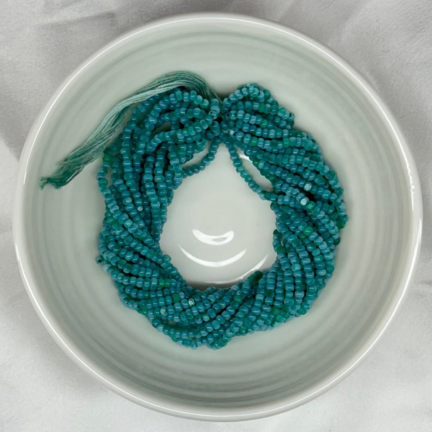 11/0 Charlotte Cut Seed Bead- Opal Neon Teal Green *10g Hank* India Sheen Charlotte Cut Seedbeads