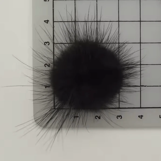 38mm Black Fur High Quality Mink Hairball Tassel, Promotion (Sold in Pair) Promotions