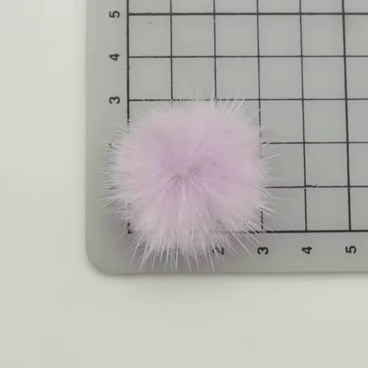 38mm Light Purple Taro Fur High Quality Mink Hairball Tassel, Promotion (Sold in Pair) Promotions