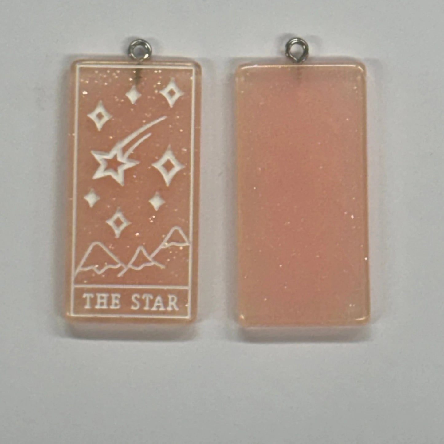 Peach 39*19mm Star Tarot Board Cab, Glue on, Resin Gems (Sold in pair) Resin Gems
