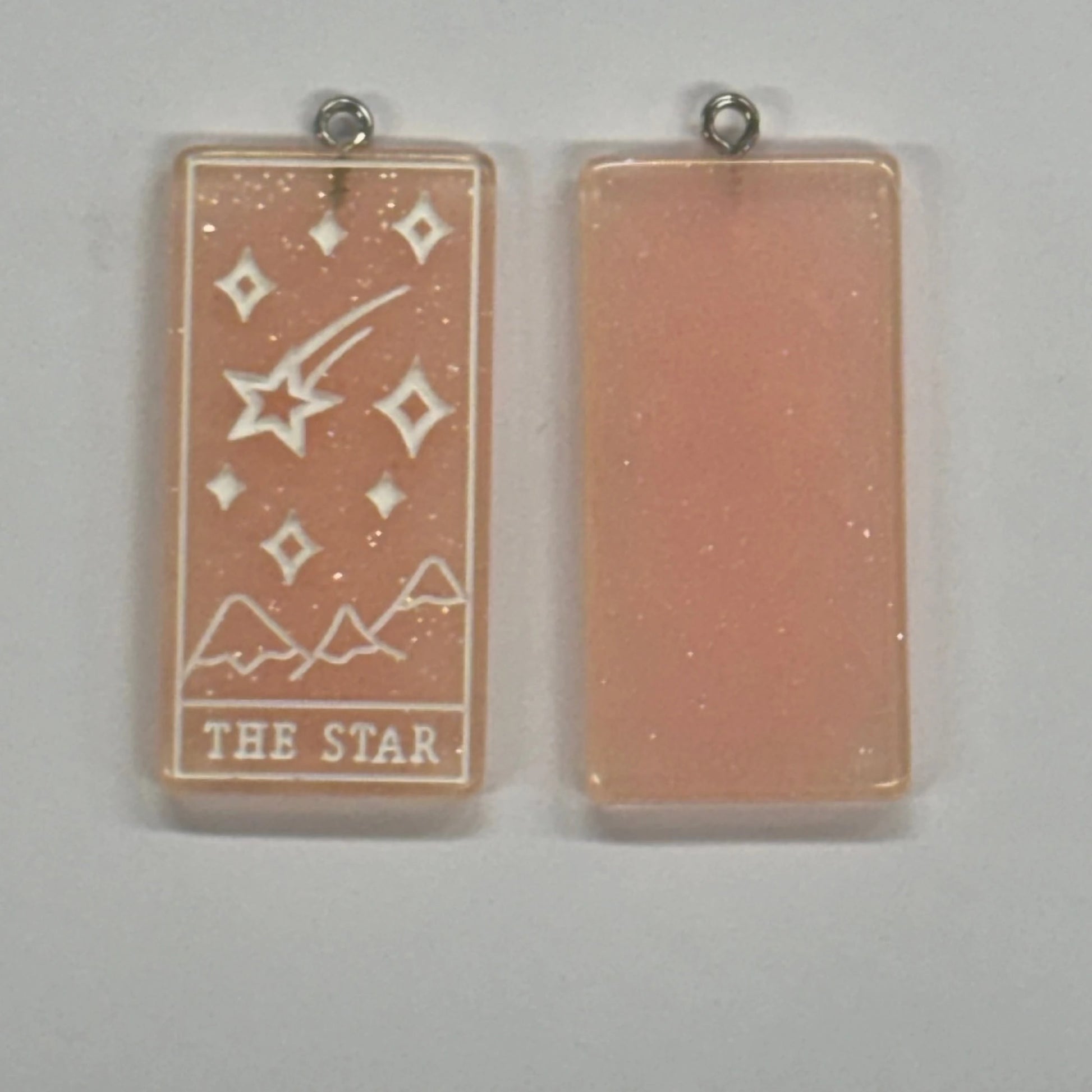 Peach 39*19mm Star Tarot Board Cab, Glue on, Resin Gems (Sold in pair) Resin Gems