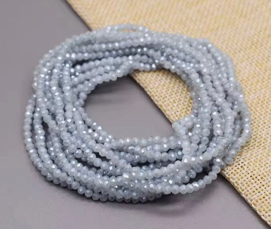 3mm Mist Blue Colour Bicone Glass Beads 100pcs Bicone/Rondelle