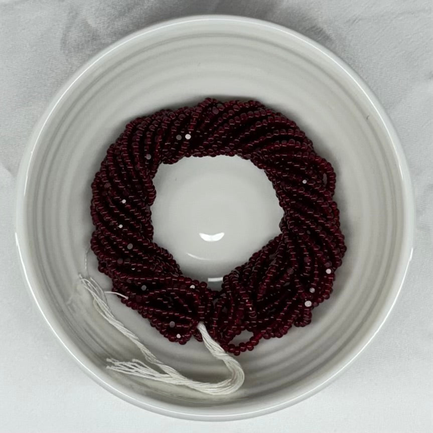 11/0 Charlotte Cut Seed Bead- Transparent Garnet Red *10g Hank* India Sheen Charlotte Cut Seedbeads