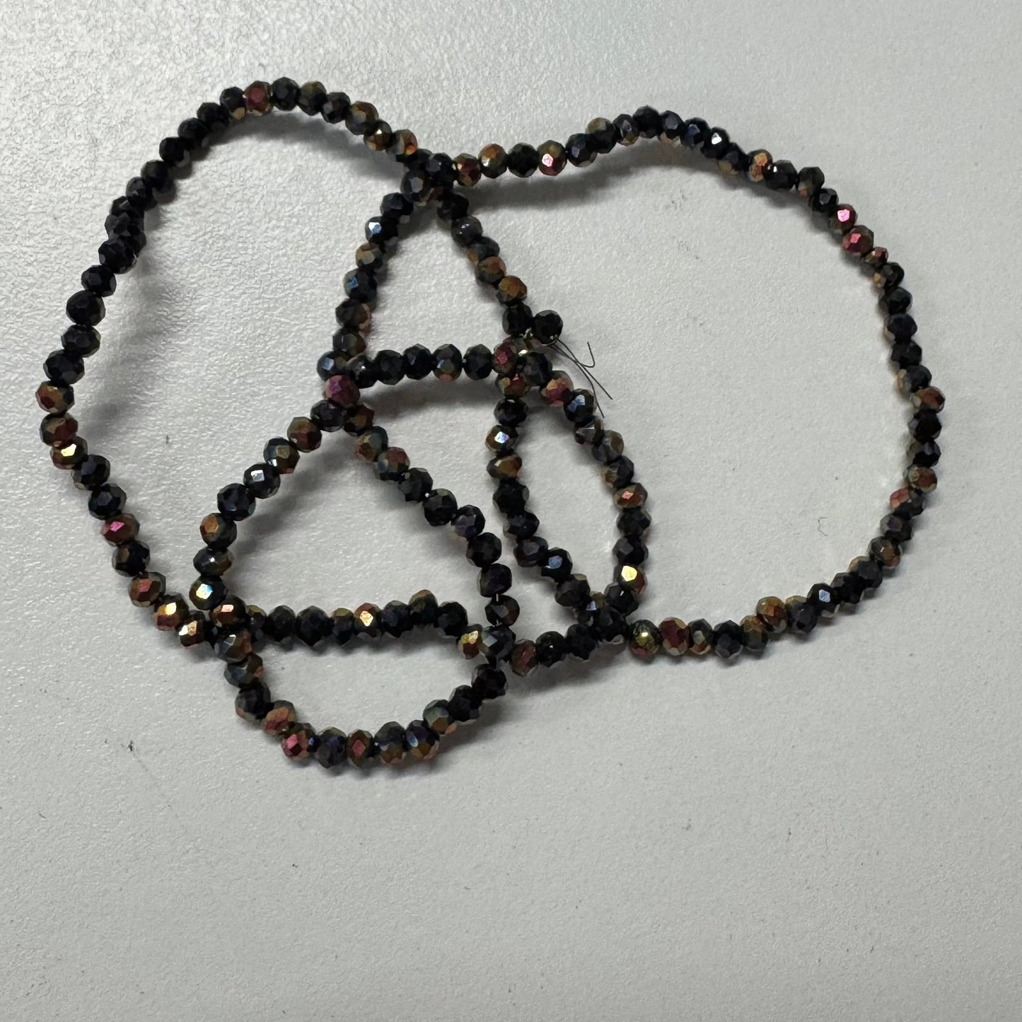 3mm Black with Rose Gold AB Plating Faceted Rondelle Beads 135 pcs Rondelle Beads