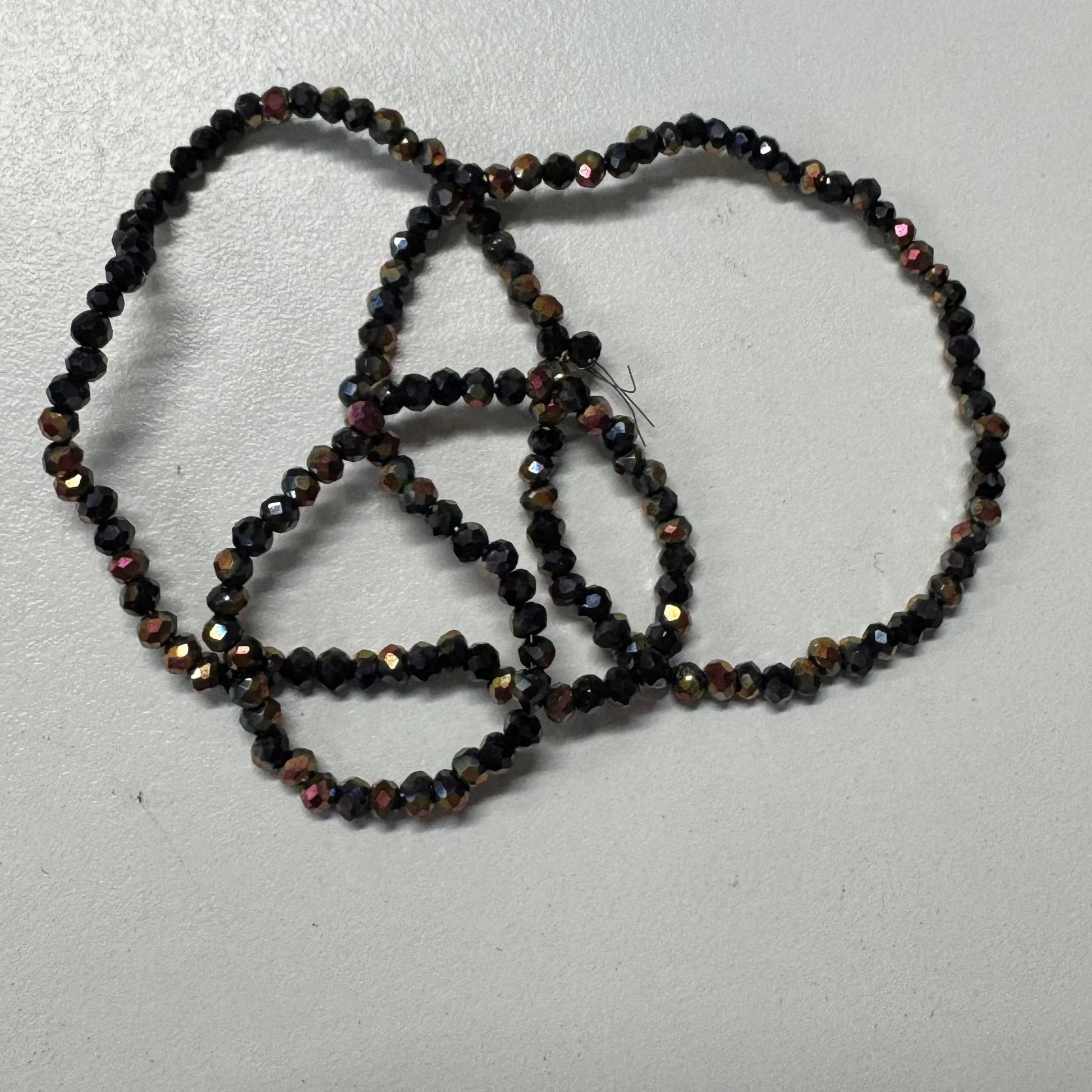 3mm Black with Rose Gold AB Plating Faceted Rondelle Beads 135 pcs Rondelle Beads