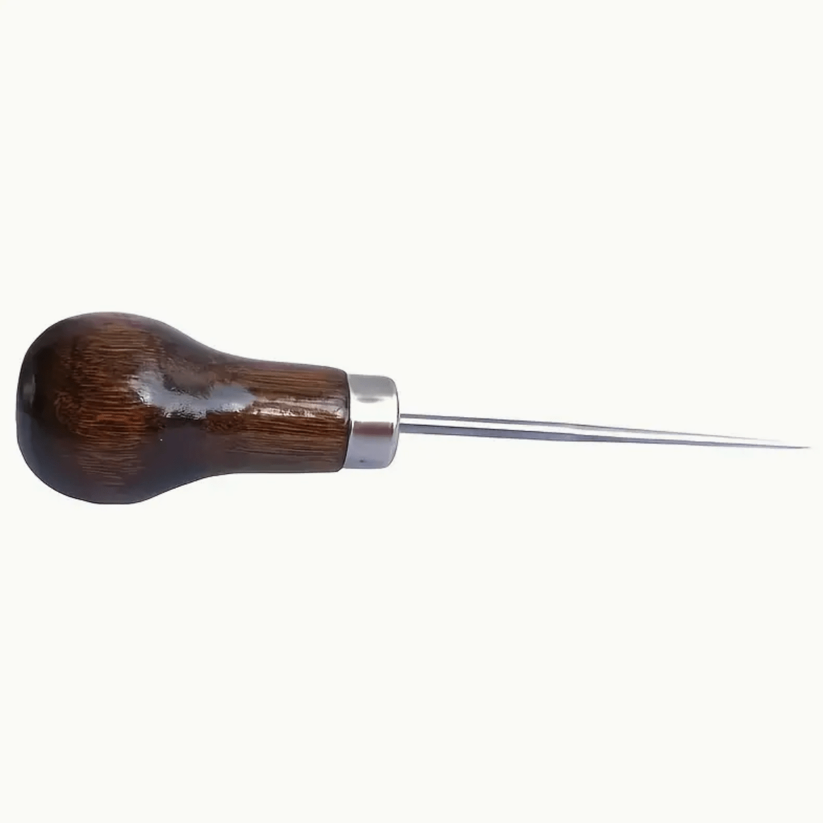 4.1" Dark Wooden Handle Gourd  Shaped Awl Needle for Leather, Basics (Sold Individually) Needles